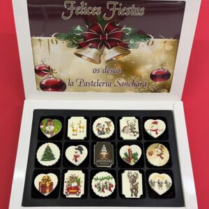 Caja de Navidad - Bombones personalizados (15 unidades)
