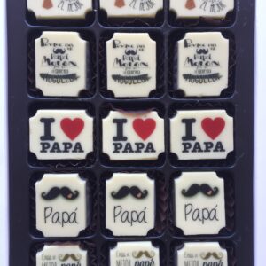 Regalo para papá - Caja de bombones personalizada (15 unidades)